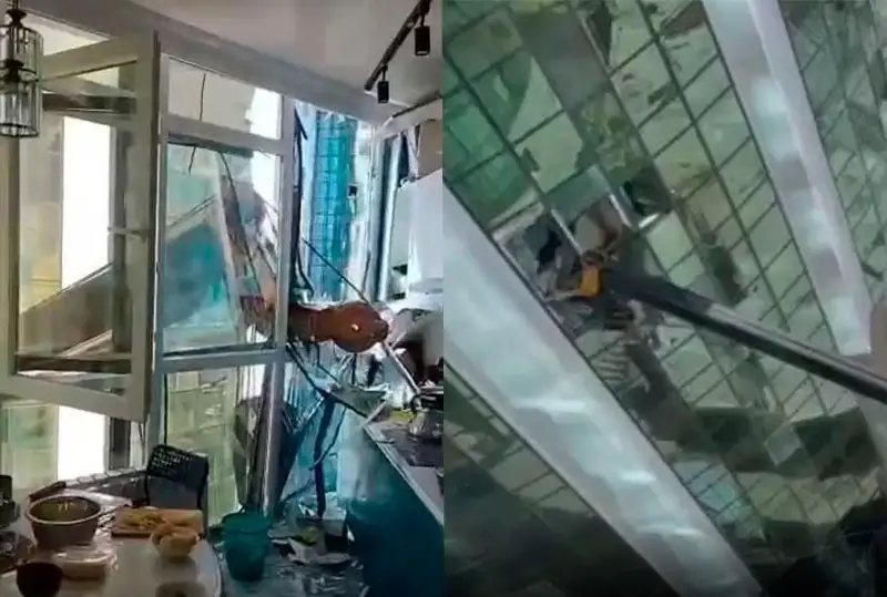 Владельца упавшего крана в окно жилого дома в Нур-Султане оштрафовали