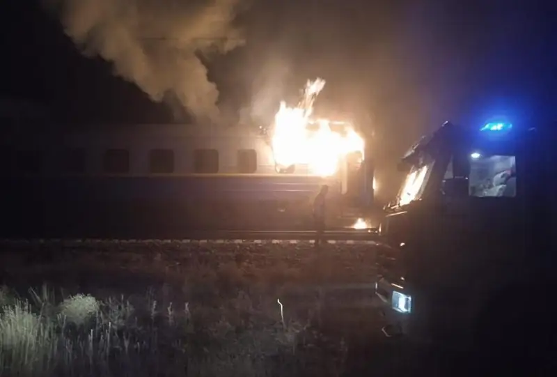 В пассажирском поезде сообщением «Кызылорда-Семей» произошел пожар