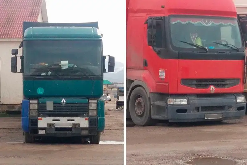 Две фуры с турецкой тканью угнали в Алматинской области