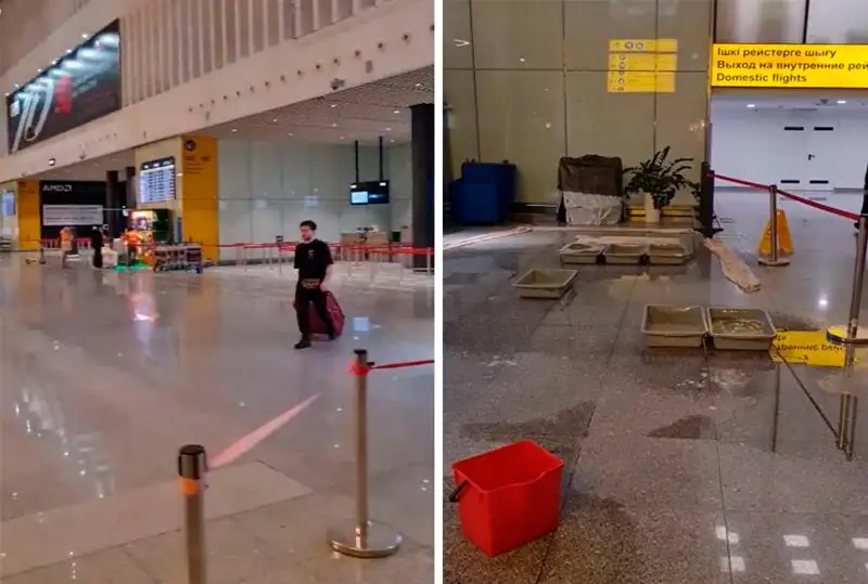 Протекающую кровлю прокомментировали в столичном аэропорту