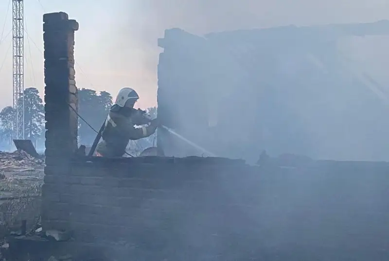 Десять человек пострадали при пожаре в Костанайской области