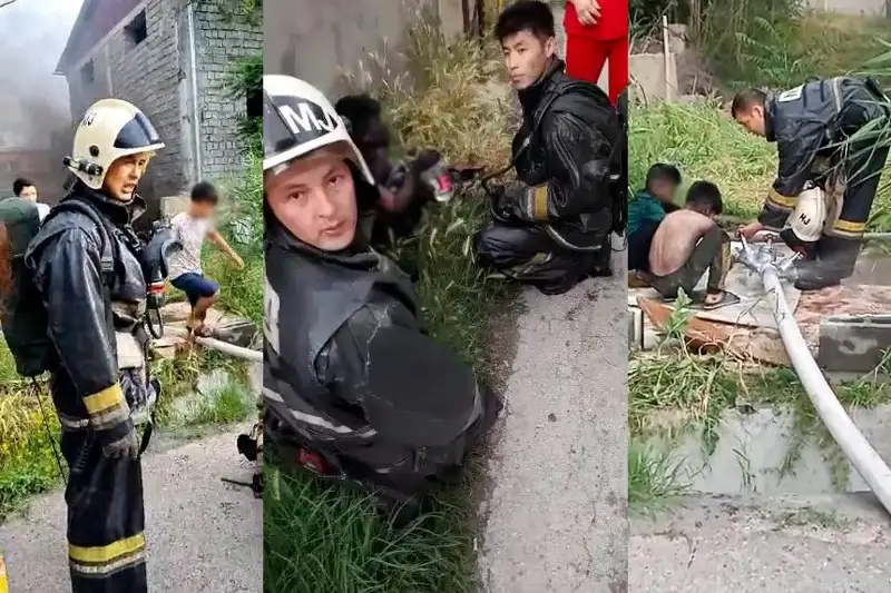 Shymkentte otpen oınap júrip ǵımaratty órtep alǵan eki bala qutqaryldy