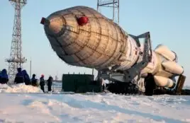 Turksat-4A спутнигі тиелген Ресей зымыраны. Байқоңыр, 11 ақпан 2014 жыл.
