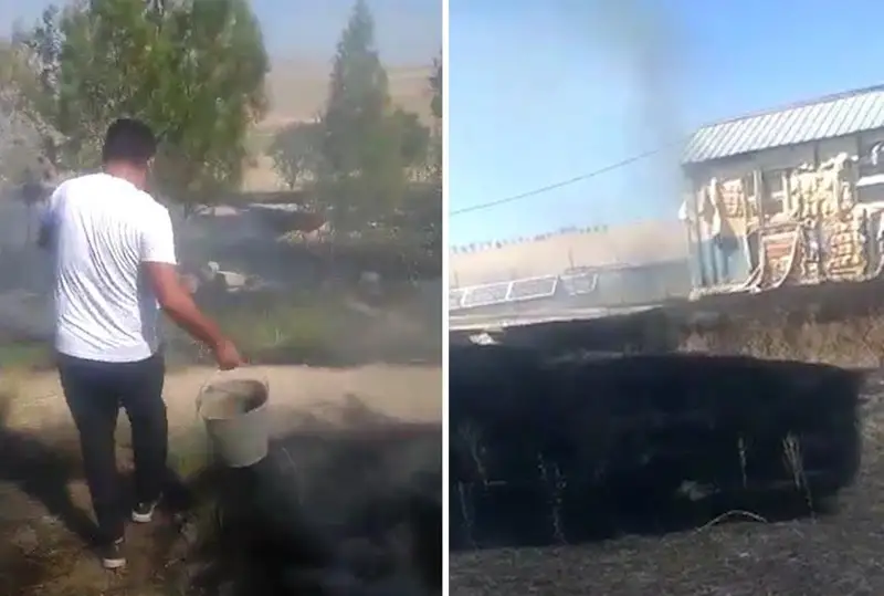 Полицейский спас из пожара пожилую женщину в Туркестанской области