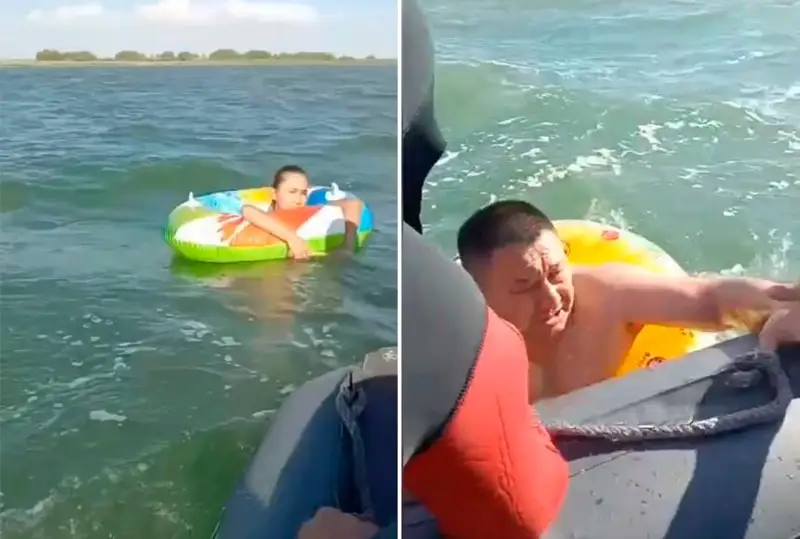 Отца и дочь спасли на озере Акмолинской области