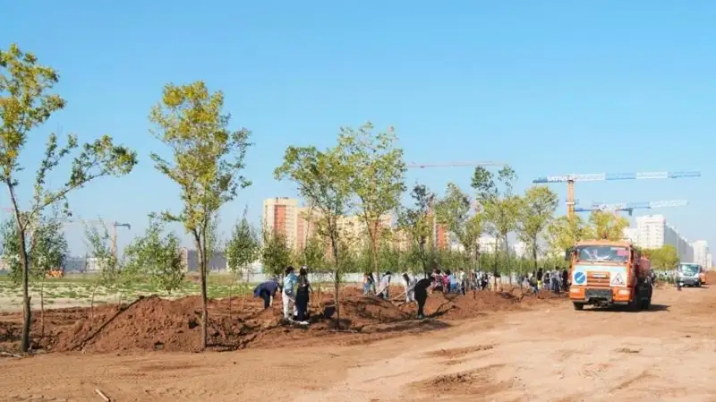 Деревья высадили на Малом Талдыколе в Нур-Султане
