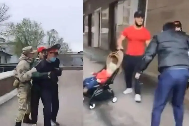 الماتىدا پوليتسەيلەرمەن جاعا جىرتىسقان ازاماتتار قاماۋعا الىندى