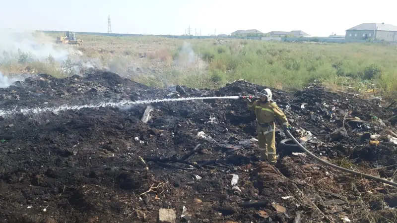 Оралда өртенген полигонда көміртегі тотығы шекті мөлшерден асып түскен