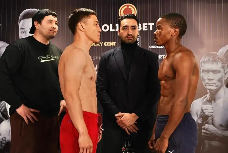 Батыр Джукембаев провел дуэль взглядов перед боем в Алматы