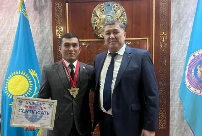 Полицейский из Жетысу завоевал «золото» на Кубке мира по универсальному бою