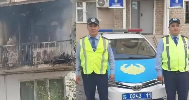 Қызылордада полицейлер тұрғындарды өрттен құтқарды