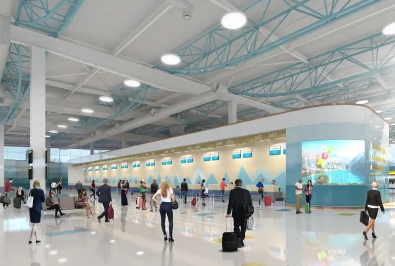 Представлен дизайн здания нового терминала международного аэропорта Алматы