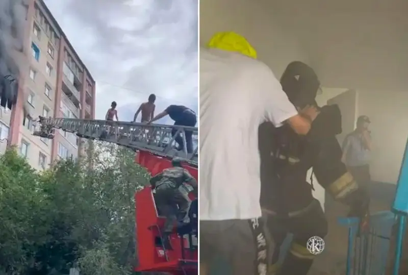 Semeıde kópqabatty úıden órt shyǵyp, 16 bala qutqaryldy