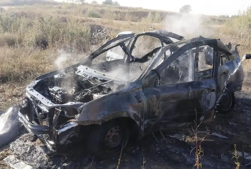 Автомобиль взорвался и сгорел в Актюбинской области