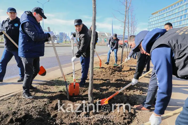 Сотрудники ТРК Президента высадили деревья во время масштабной экоакции в столице