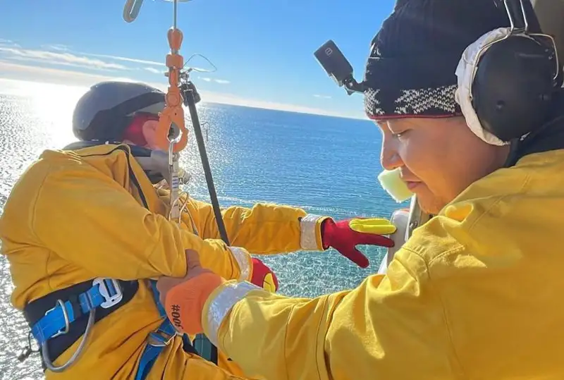 Впервые проведена тренировка на море спасательной авиацией МЧС РК