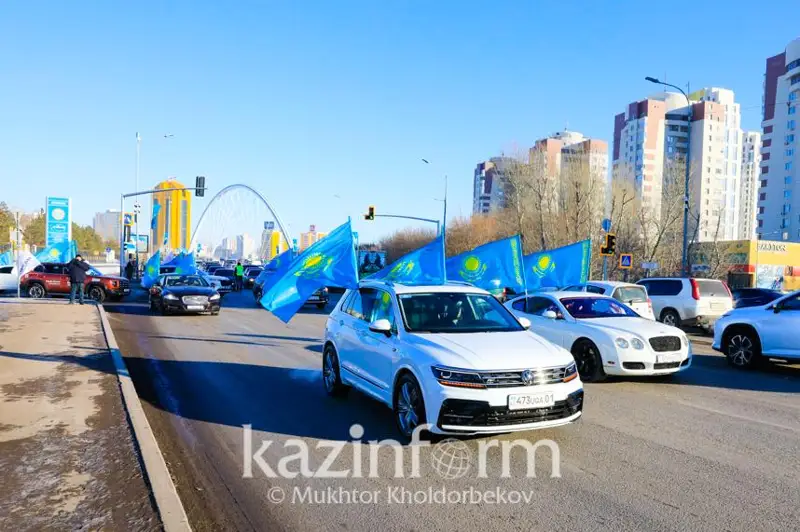 Автопробег в честь 31-летия независимости состоялся в Астане