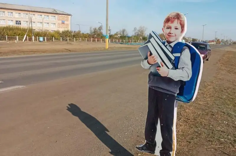 Макеты патрульных автомобилей и лошадей установили на дорогах в СКО