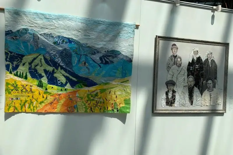 Картины из пакетов и автошин: необычная выставка открылась в Нур-Султане