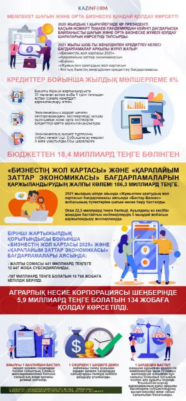 Мемлекет шағын және орта бизнеске қандай қолдау көрсетті