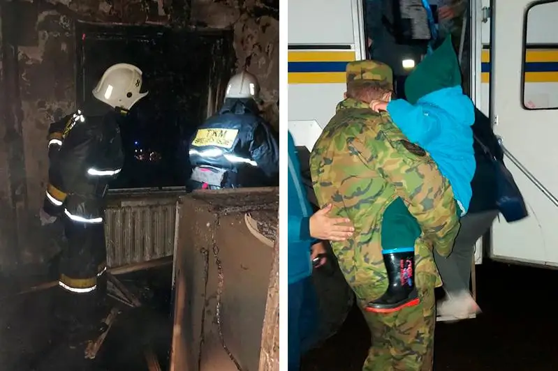 Десять человек спасли и 12 эвакуировали при пожаре в жилом доме в Усть-Каменогорске