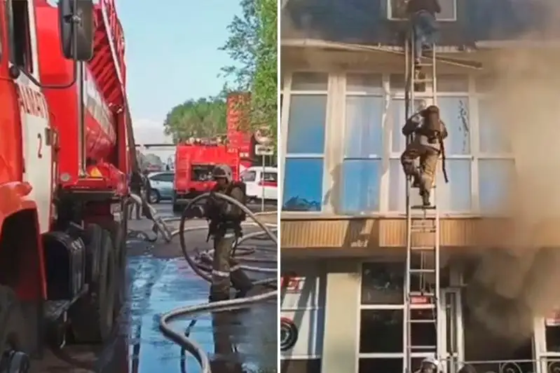 Семеро человек спасли из горящего здания в Алматы