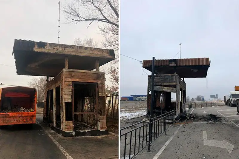 Пострадавшие во время беспорядков экопосты восстанавливают в Алматы