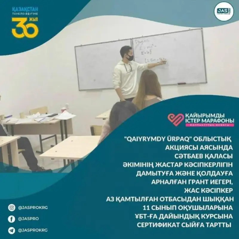 Qaraǵandyda Qaiyrymdy Urpaq oblystyq qaıyrymdylyq aktsııasy qorytyndylandy