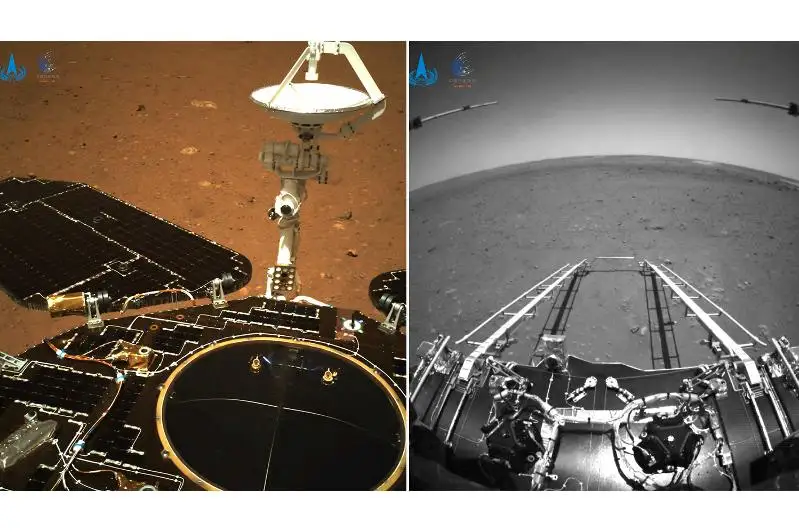 Китайский марсоход сошел на  поверхность красной планеты