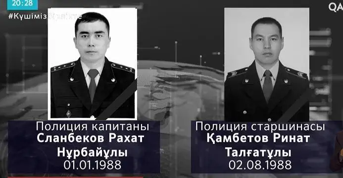 Búlikshilermen qaqtyǵysta qaza tapqan polıtseılerdiń tizimi jarııalandy