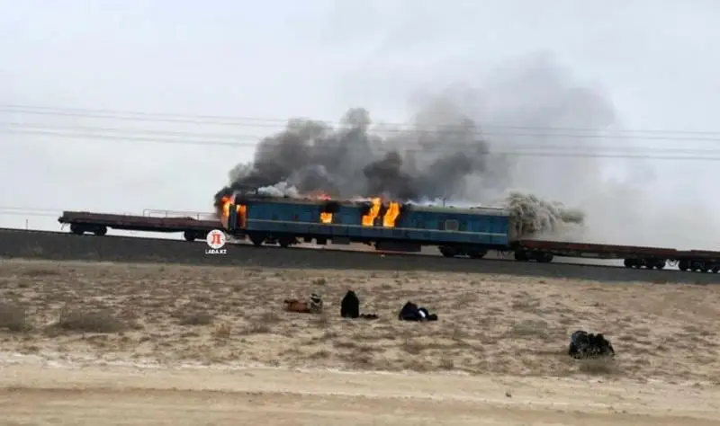 Вагон загорелся в Мангистау