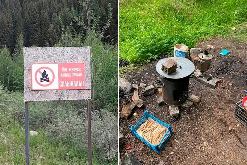 Отдыхающих в горах алматинцев наказали за разжигание костров