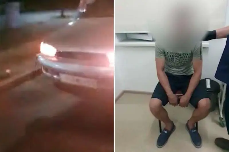 Погоня за пьяным водителем попала на видео в Талдыкоргане