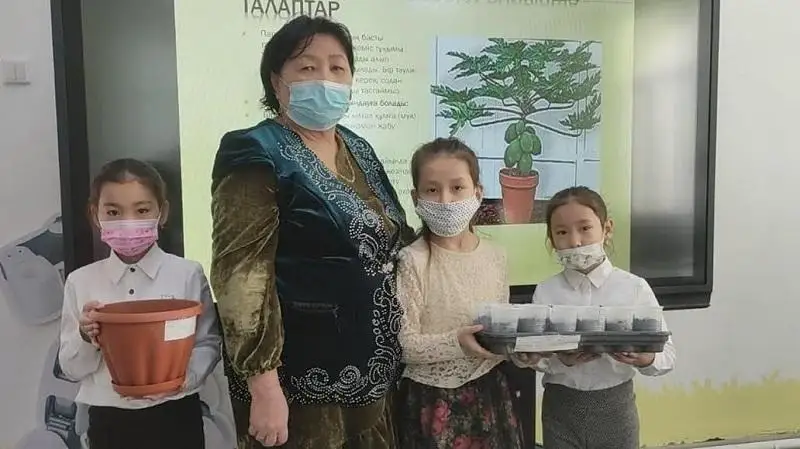 Jezqazǵanda oqýshylar papaııa ósirip jatyr