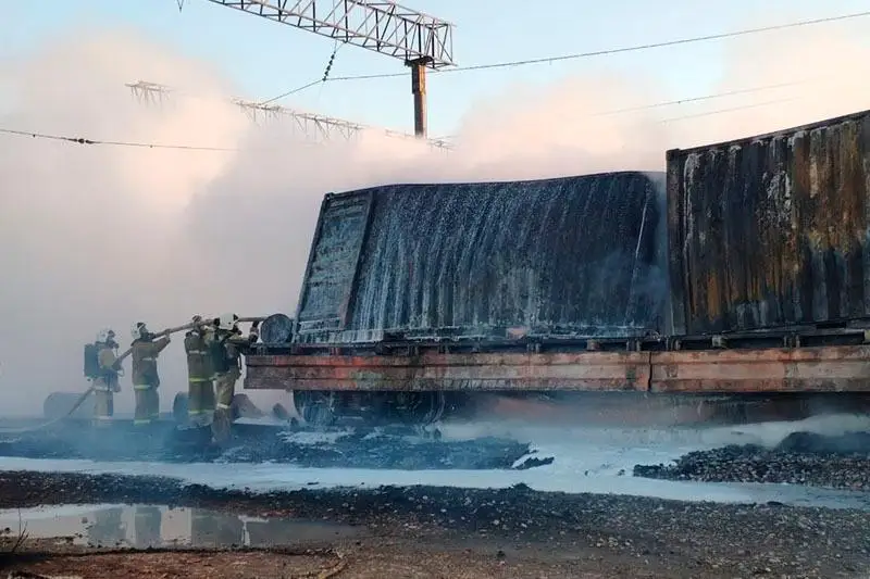Предполагаемую причину пожара в Арыси назвали в ДЧС Туркестанской области