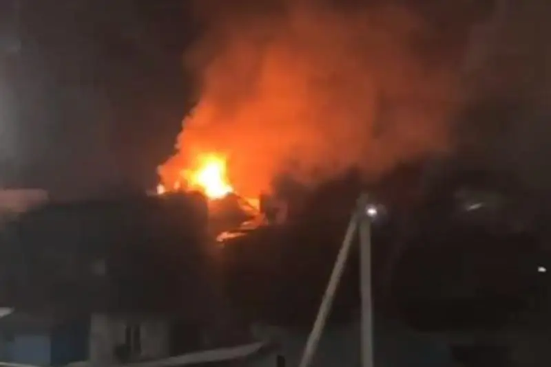 Пожар возле ВОАД сняли на видео в Алматы