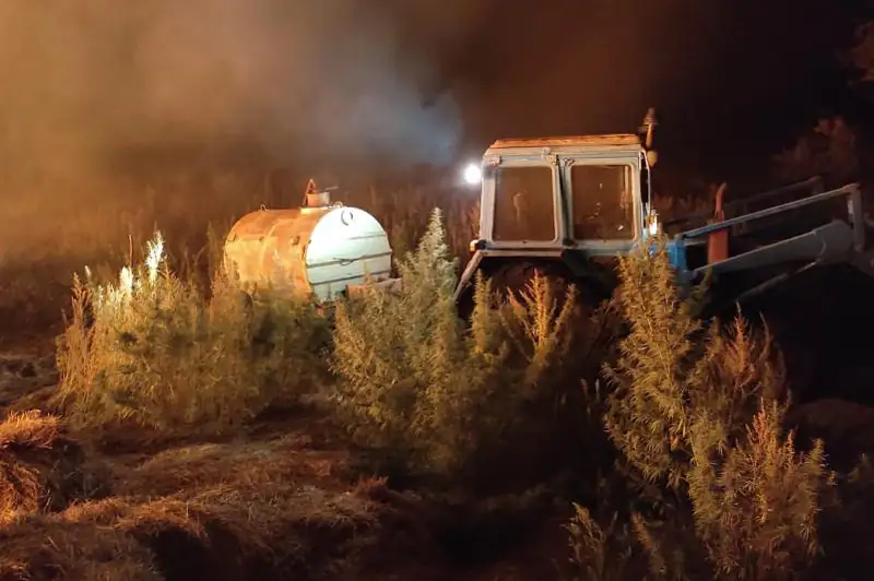 Более тысячи тюков сена сгорело в одном из районов Костанайской области