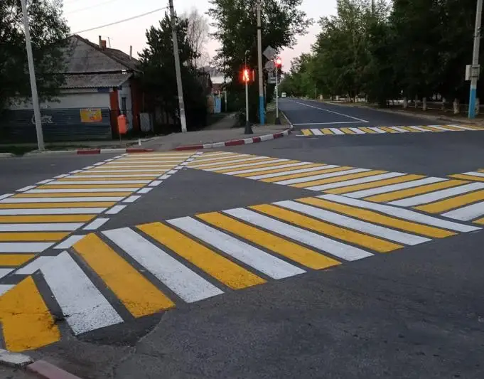 Диагональный пешеходный переход появился недалеко от общества слепых в Кокшетау