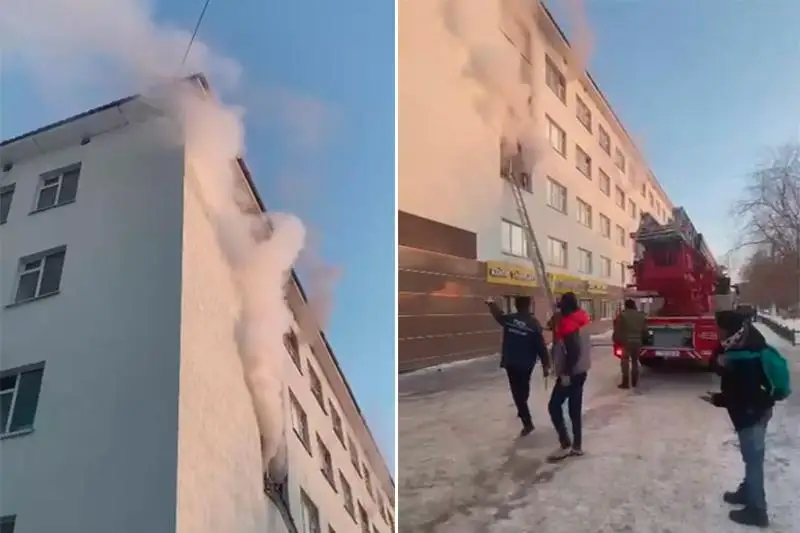 Иностранцев спасли при пожаре в Актобе