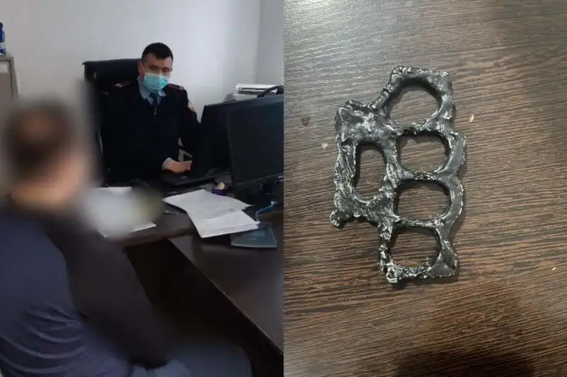 Кастет и наркотики изъяли полицейские у жителя Кентау