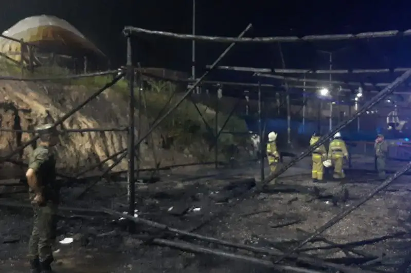 Пожар произошел в шымкентском этноауле