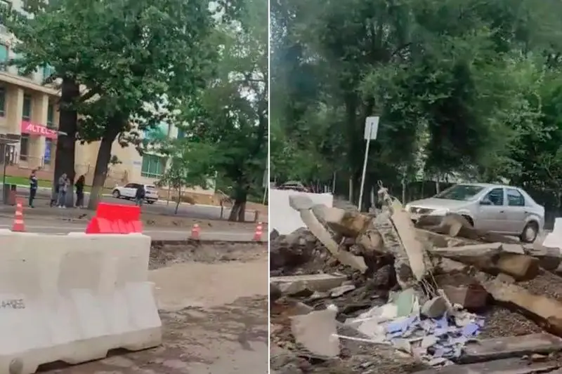 Трамвайные рельсы демонтируют в Алматы