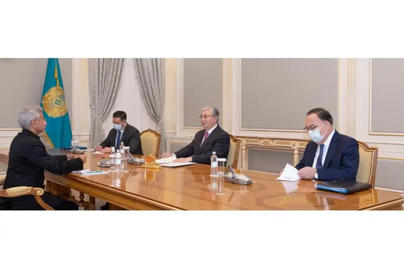 Президент РК принял министра иностранных дел Индии Субраманияма Джайшанкара