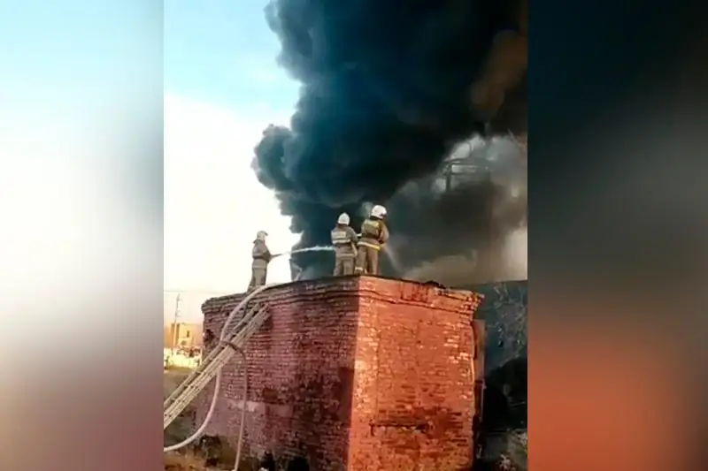 В Каратау сгорела емкость с мазутом в котельной