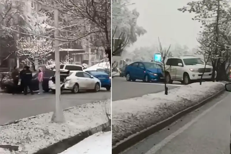 Almatyda 13 avtokóliktiń qatysýymen iri jol apaty boldy