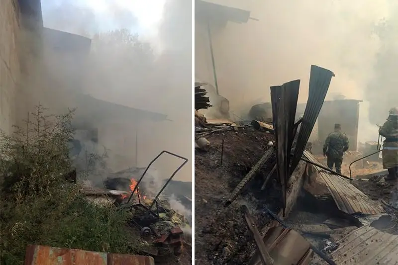 26 человек тушили пожар в частном доме в Алматы