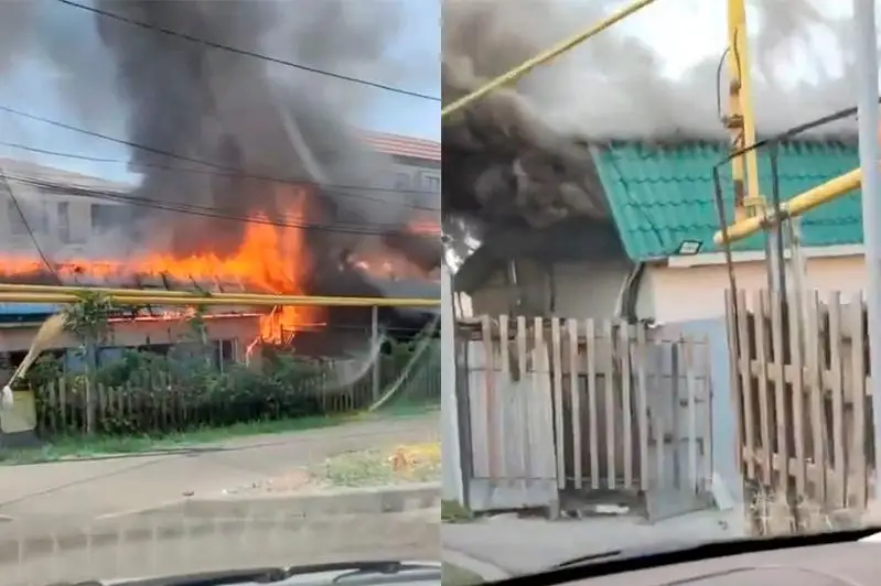 Густой дым от пожара напугал алматинцев