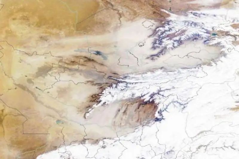 Спутниковым снимком пыльной бури в Узбекистане поделились синоптики