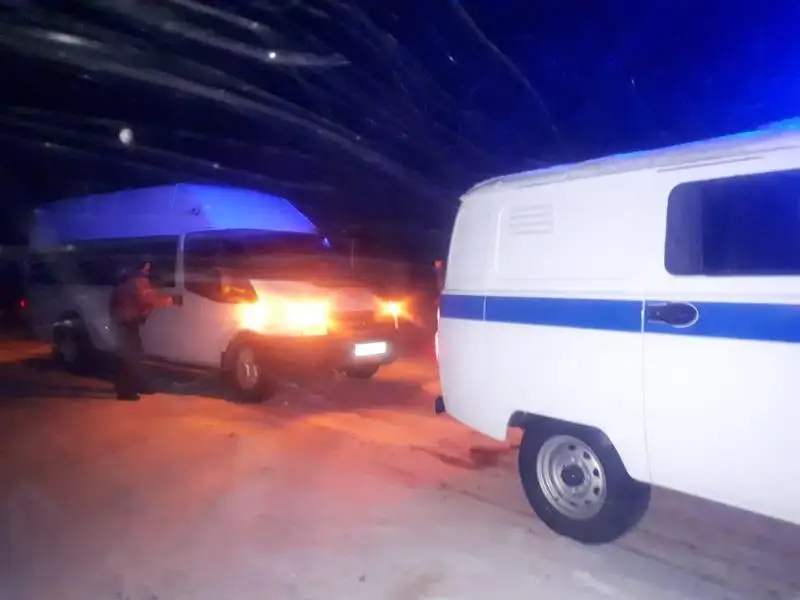 Застрявшим в буран пассажирам микроавтобуса помогли костанайские полицейские