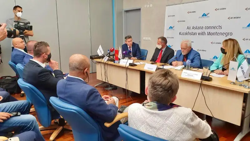 Церемонию открытия авиасообщения между Казахстаном и Черногорией провели в Подгорице